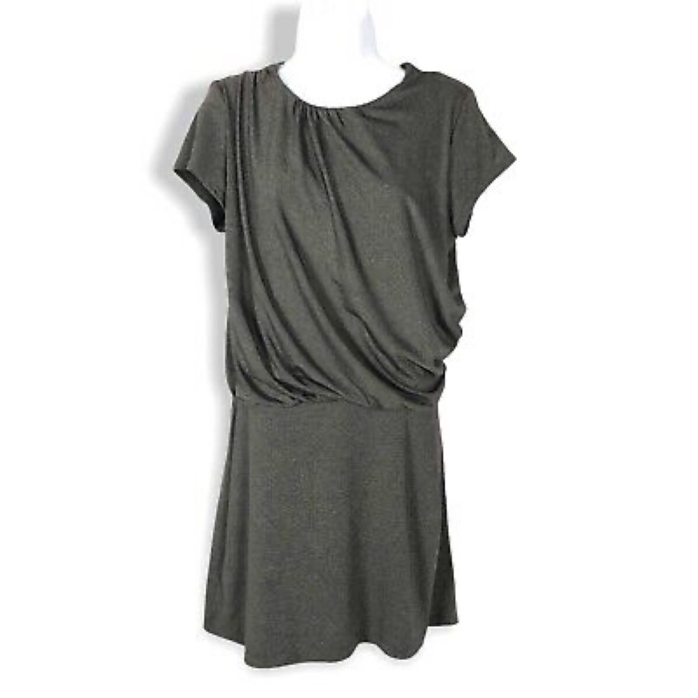 EUC- Susana Monaco Gray Mini Dress Blouson Top- Size Small